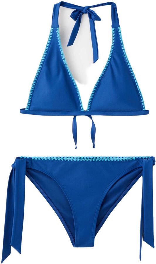 MANGO TEEN halter bikini donkerblauw