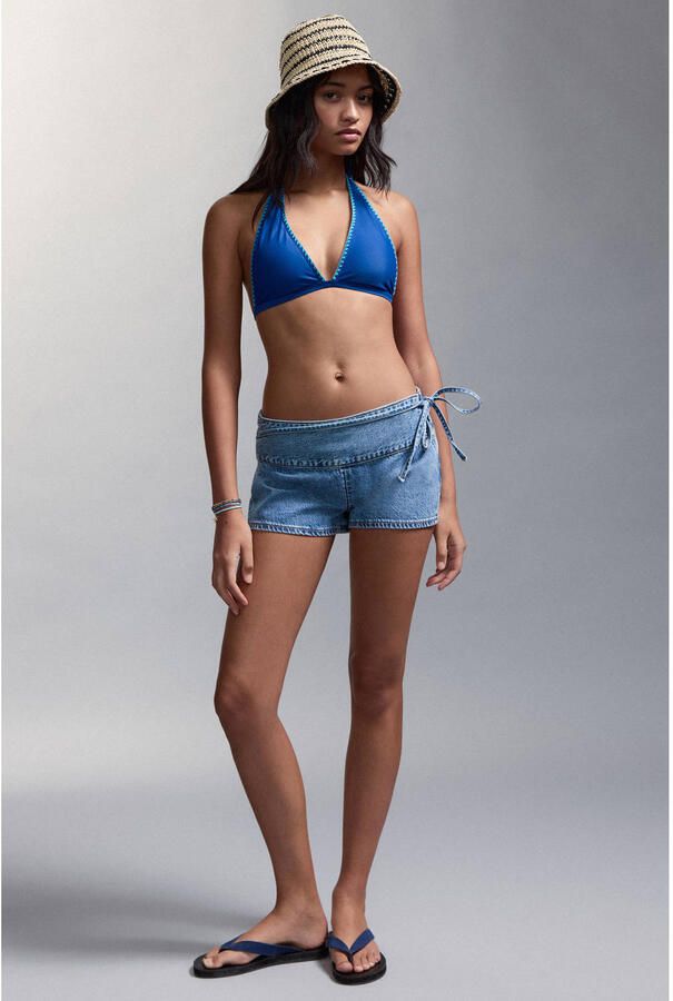 MANGO TEEN halter bikini donkerblauw - Foto 2
