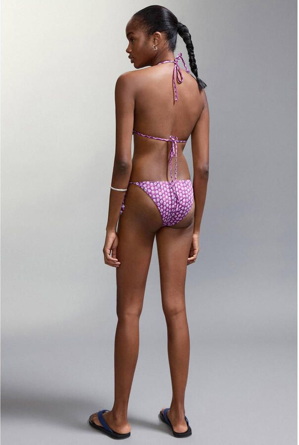 MANGO TEEN halter bikini met bloemen print paars - Foto 3
