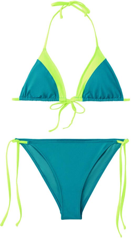MANGO TEEN halter bikini petrol limegroen