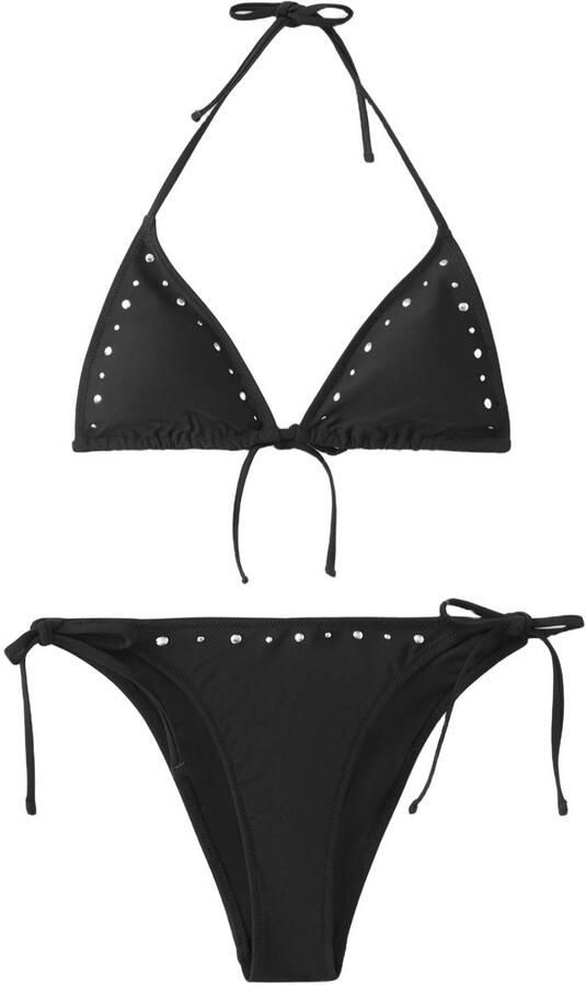 MANGO TEEN halter bikini zwart met studs