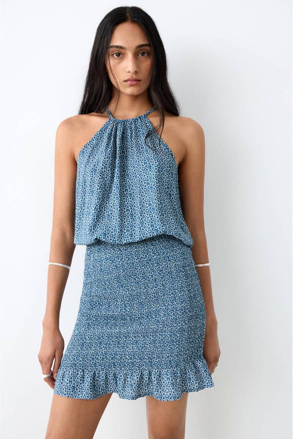 MANGO TEEN halterjurk donkerblauw