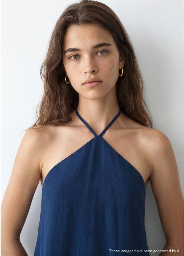 MANGO TEEN halterjurk donkerblauw - Foto 3