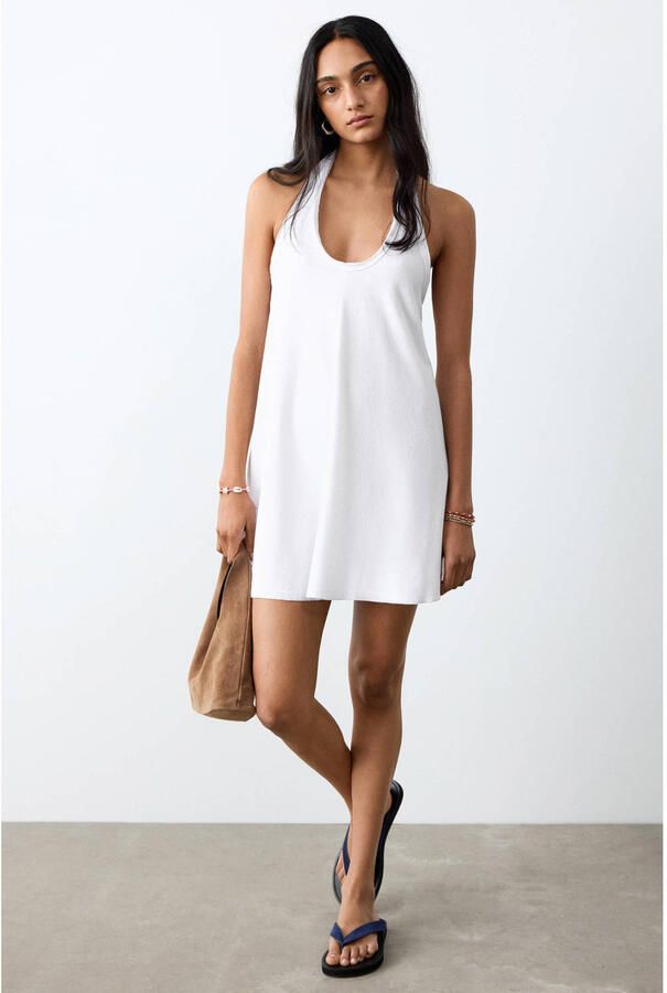 MANGO TEEN halterjurk wit