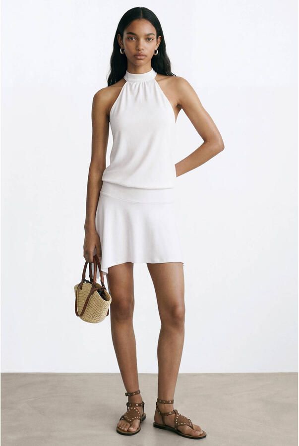 MANGO TEEN halterjurk wit
