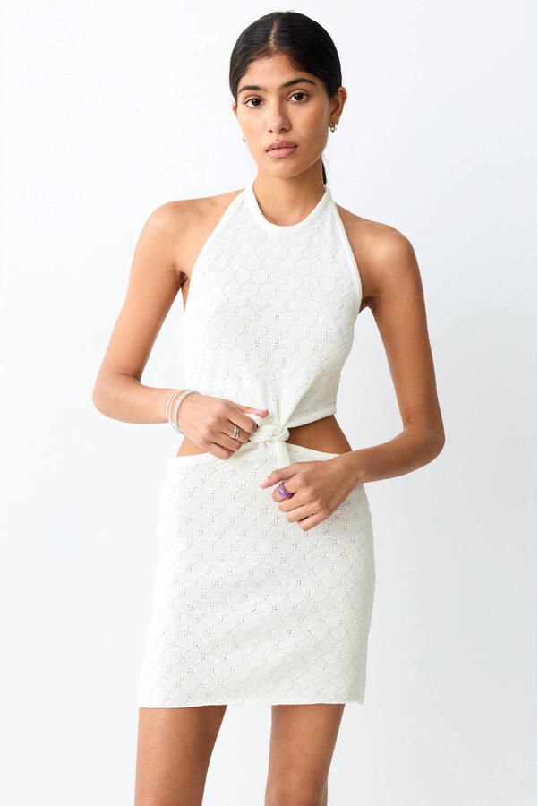 MANGO TEEN halterjurk wit