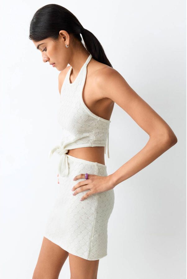 MANGO TEEN halterjurk wit - Foto 2