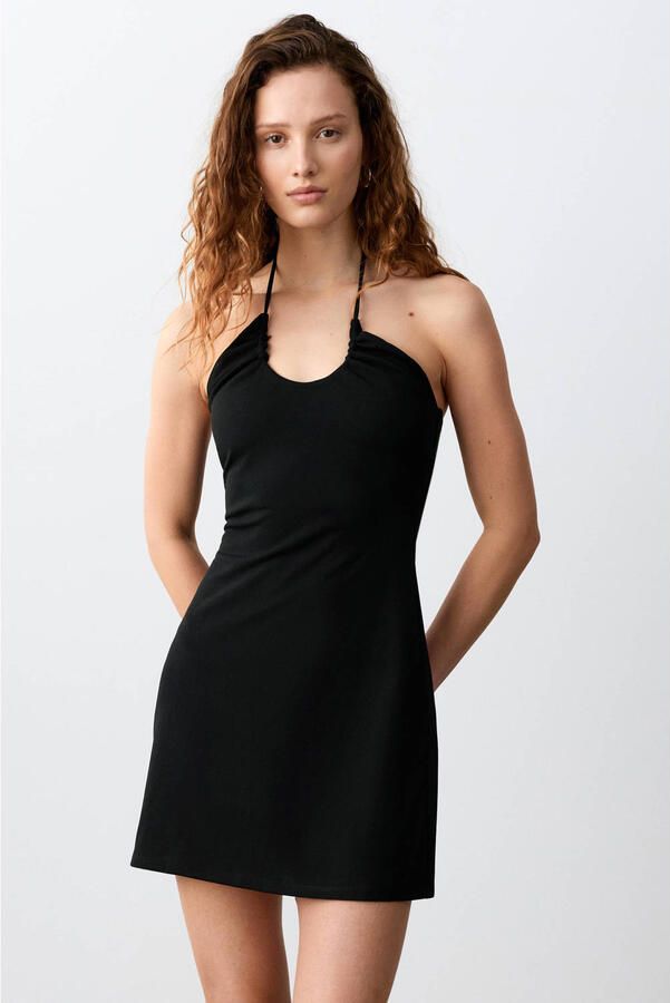 MANGO TEEN halterjurk zwart