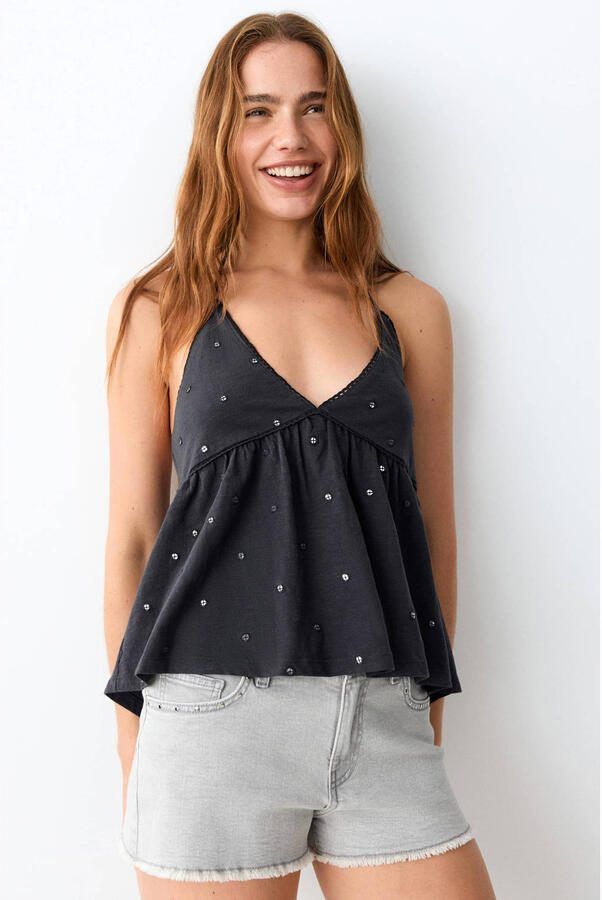 MANGO TEEN haltertop antraciet