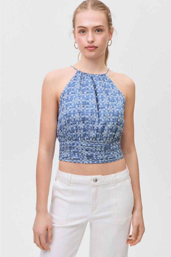 MANGO TEEN haltertop blauw - Foto 1