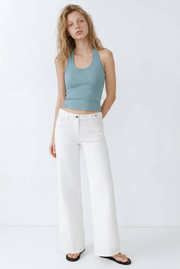 MANGO TEEN haltertop blauw