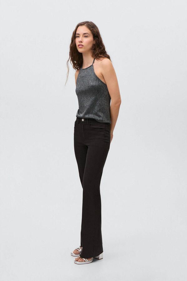 MANGO TEEN haltertop donkerblauw met glitter - Foto 3