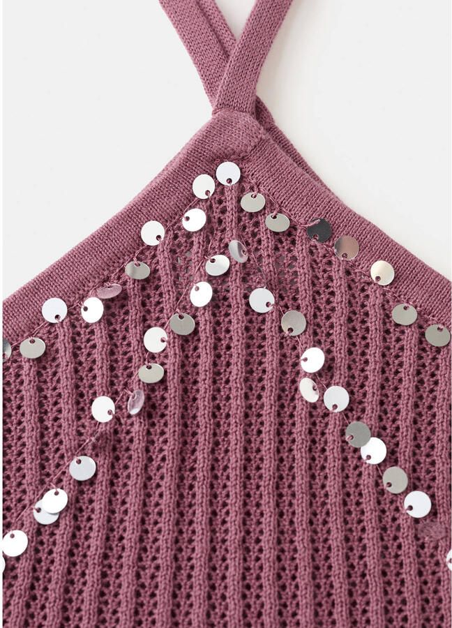 MANGO TEEN haltertop gebreid paars - Foto 2