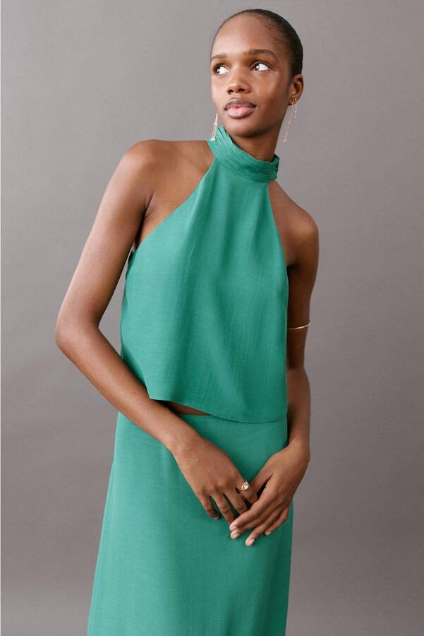 MANGO TEEN haltertop groen