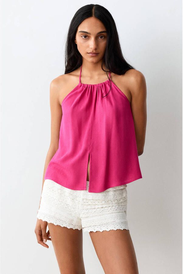 MANGO TEEN haltertop roze