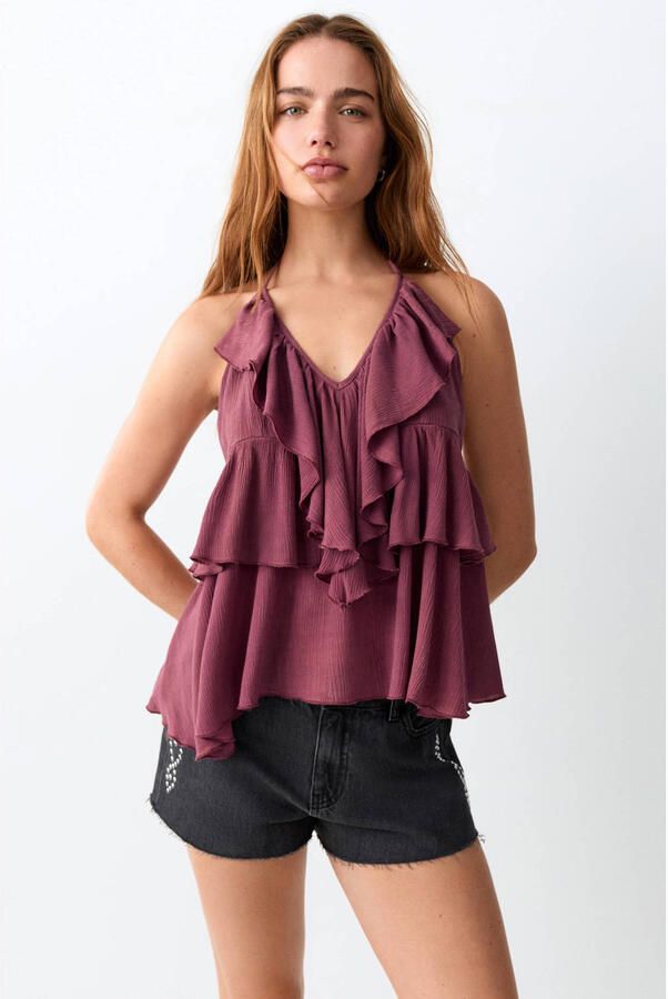MANGO TEEN haltertop roze