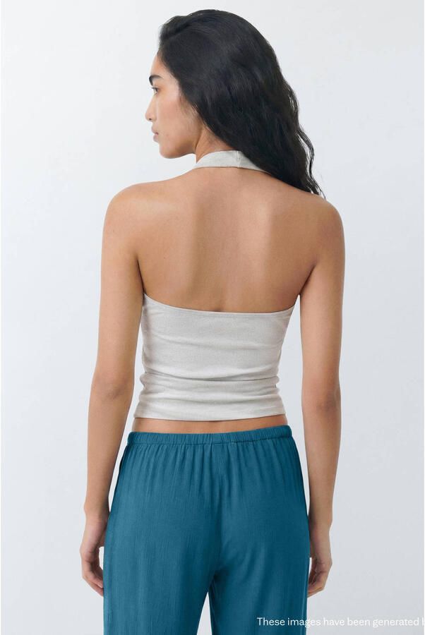 MANGO TEEN haltertop zilver - Foto 2