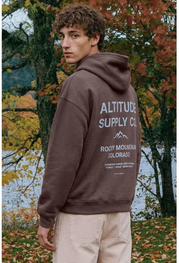 MANGO TEEN hoodie met backprint bruin - Foto 3