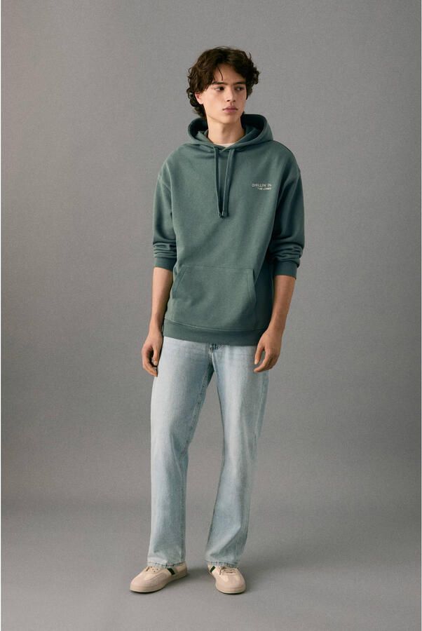 MANGO TEEN hoodie met backprint groen - Foto 3