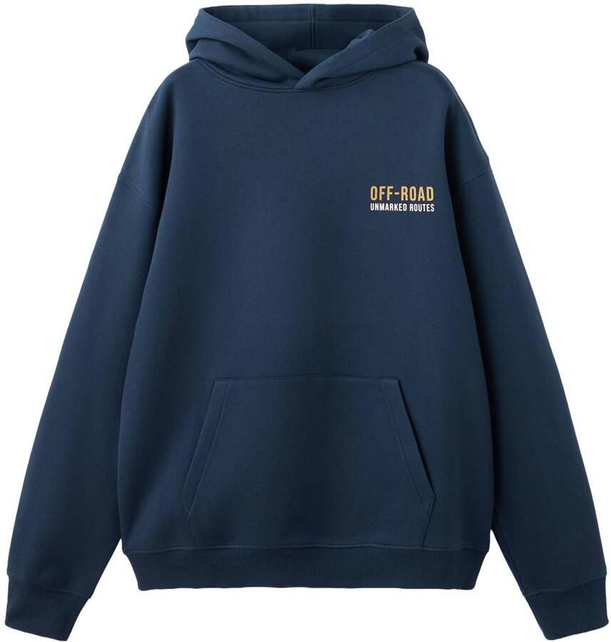 MANGO TEEN hoodie met tekst marineblauw