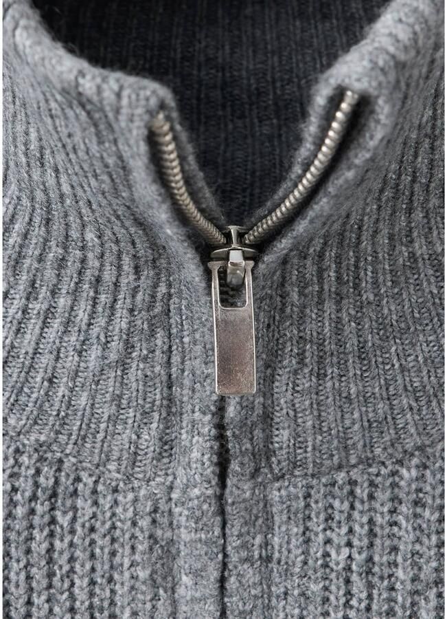 MANGO TEEN gebreid vest middengrijs Meisjes Polyester Opstaande kraag maat 152(XXS) - Foto 2
