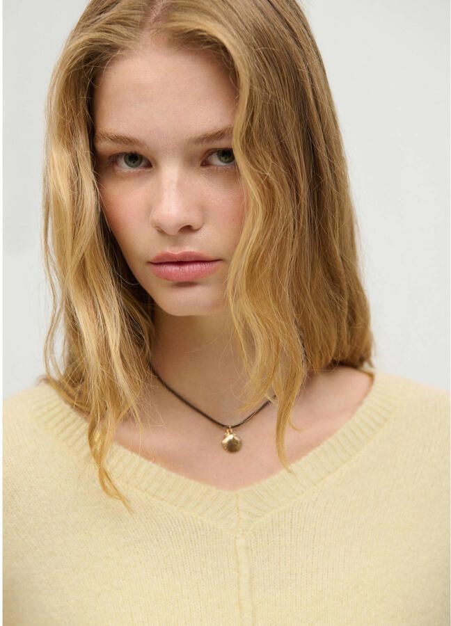 MANGO TEEN gebreide trui met wol geel - Foto 2