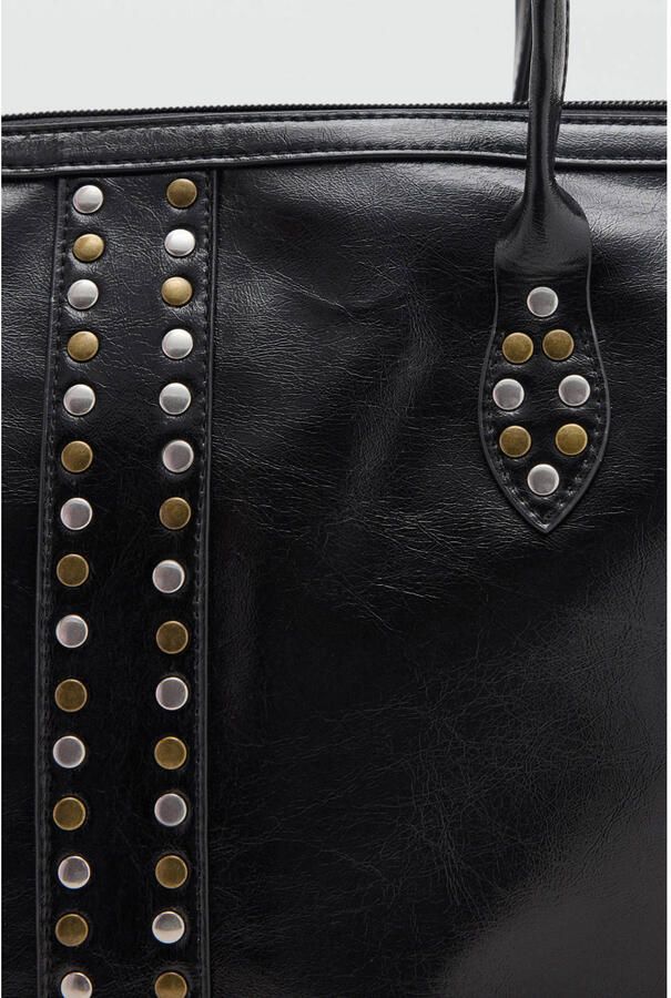 MANGO TEEN imitatieleren tas met studs zwart Meisjes Imitatieleer Effen - Foto 3