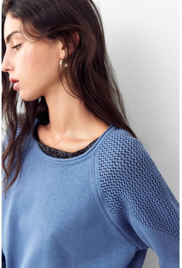 MANGO TEEN katoenen gebreide trui blauw - Foto 2