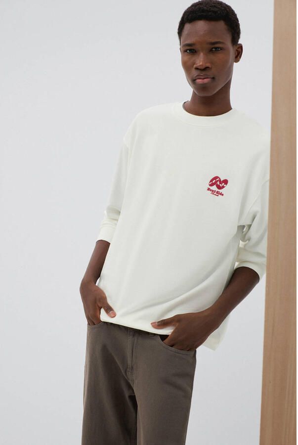 MANGO TEEN katoenen sweater wit - Foto 2