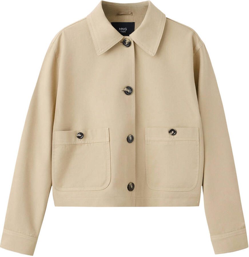 MANGO TEEN katoenen trenchcoat beige