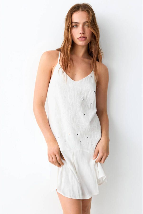 MANGO TEEN korte jurk wit