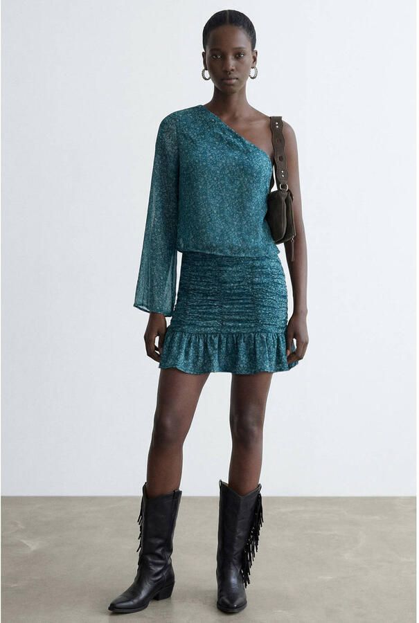 MANGO TEEN korte rok blauw