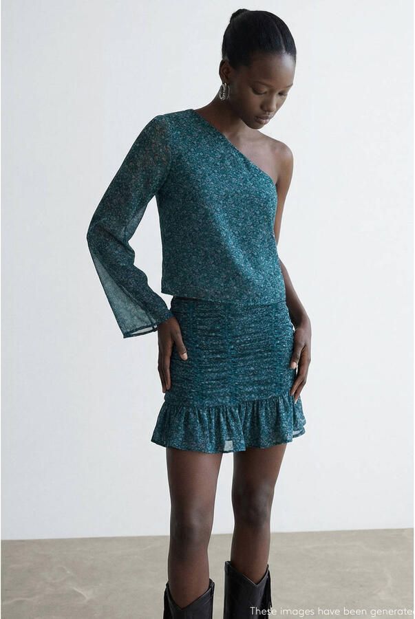 MANGO TEEN korte rok blauw - Foto 2