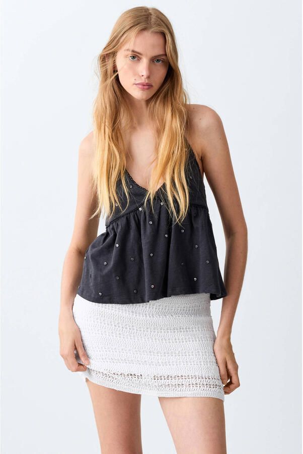 MANGO TEEN korte rok wit