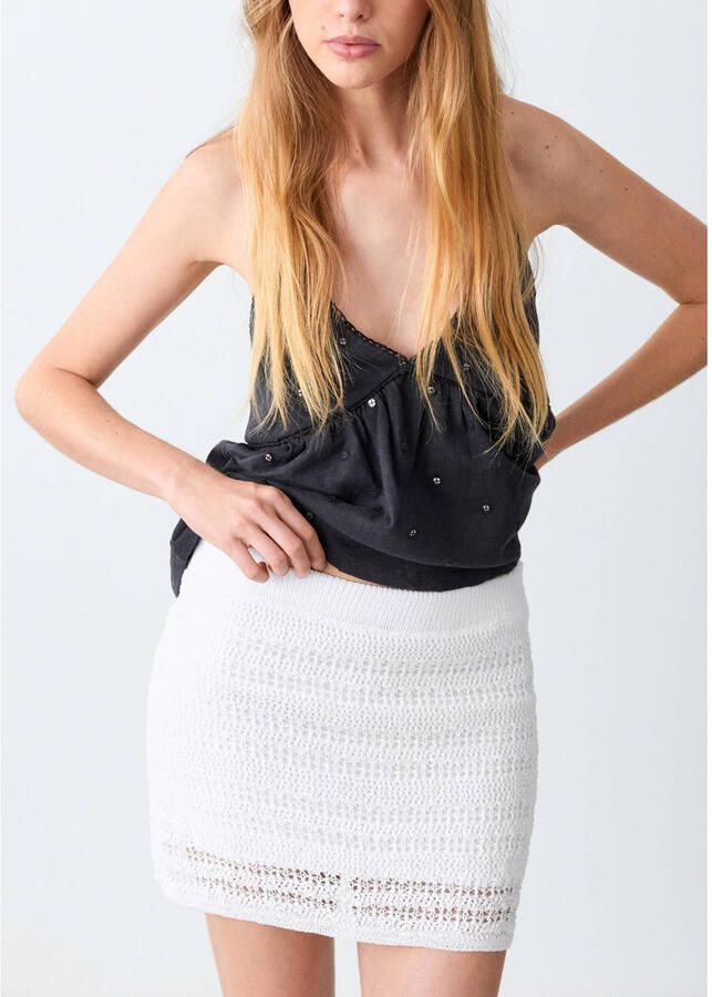 MANGO TEEN korte rok wit - Foto 2