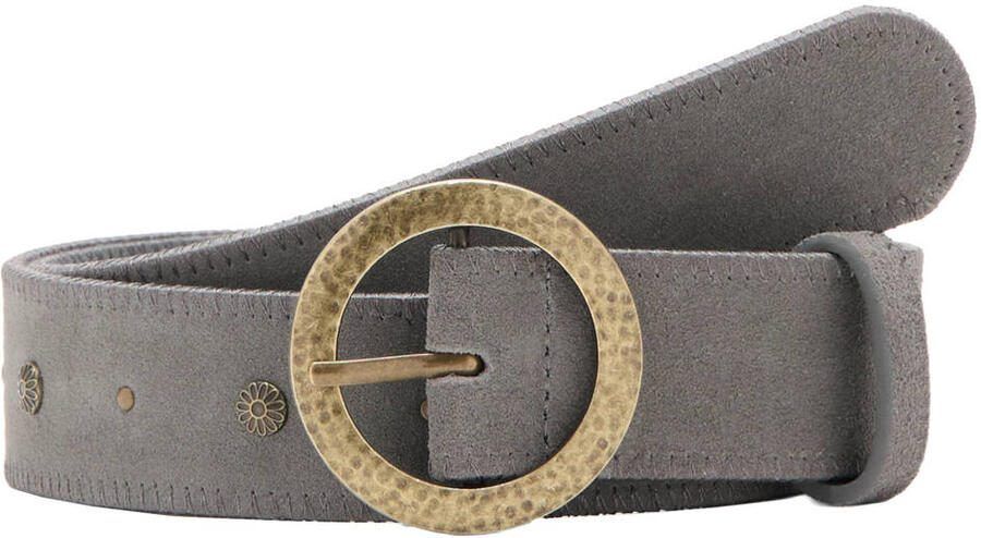 MANGO TEEN leren riem grijs