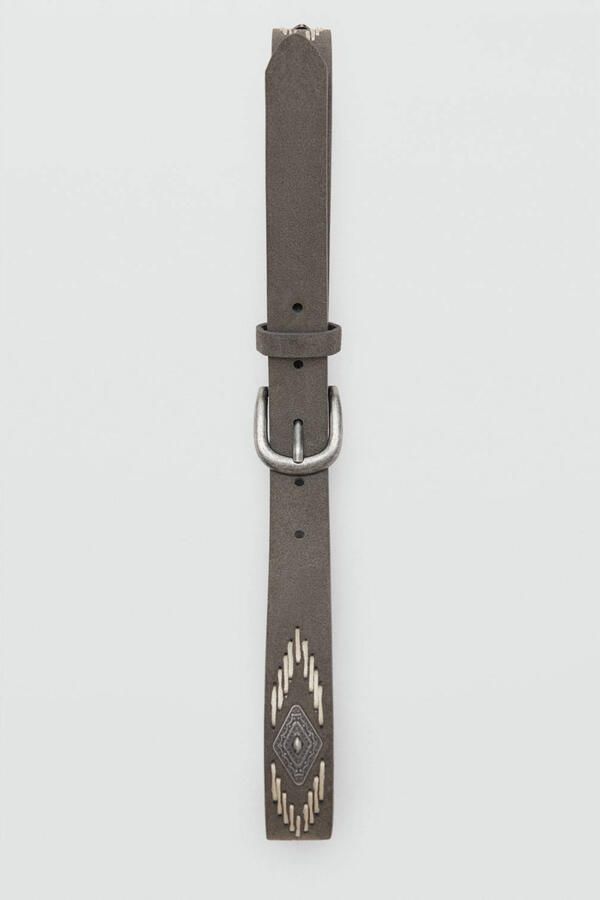 MANGO TEEN leren riem grijs - Foto 2