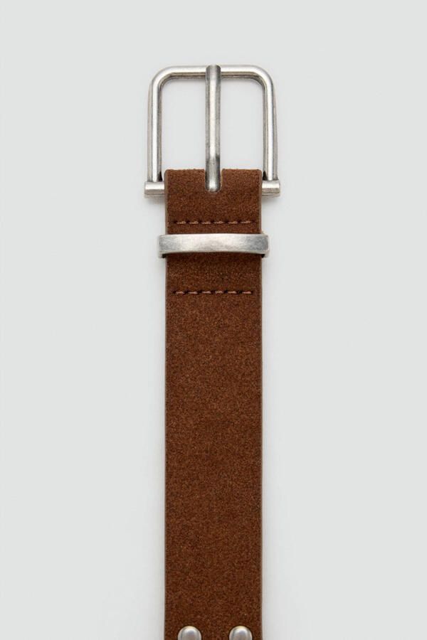 MANGO TEEN leren riem met studs bruin - Foto 3