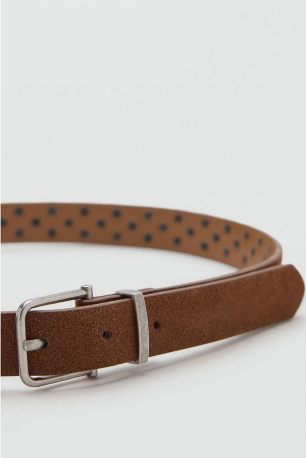 MANGO TEEN leren riem met studs bruin - Foto 2