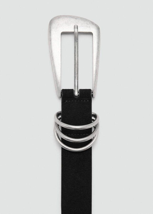 MANGO TEEN leren riem zwart - Foto 3
