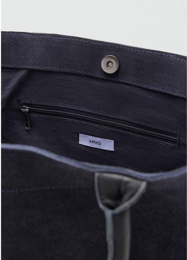 MANGO TEEN leren tas marineblauw - Foto 2