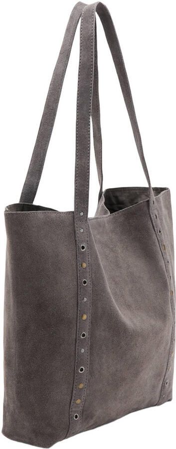 MANGO TEEN leren tas met studs grijs - Foto 3