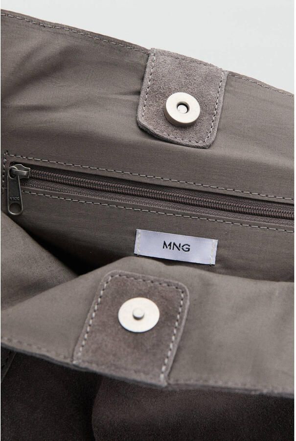 MANGO TEEN leren tas met studs grijs - Foto 2