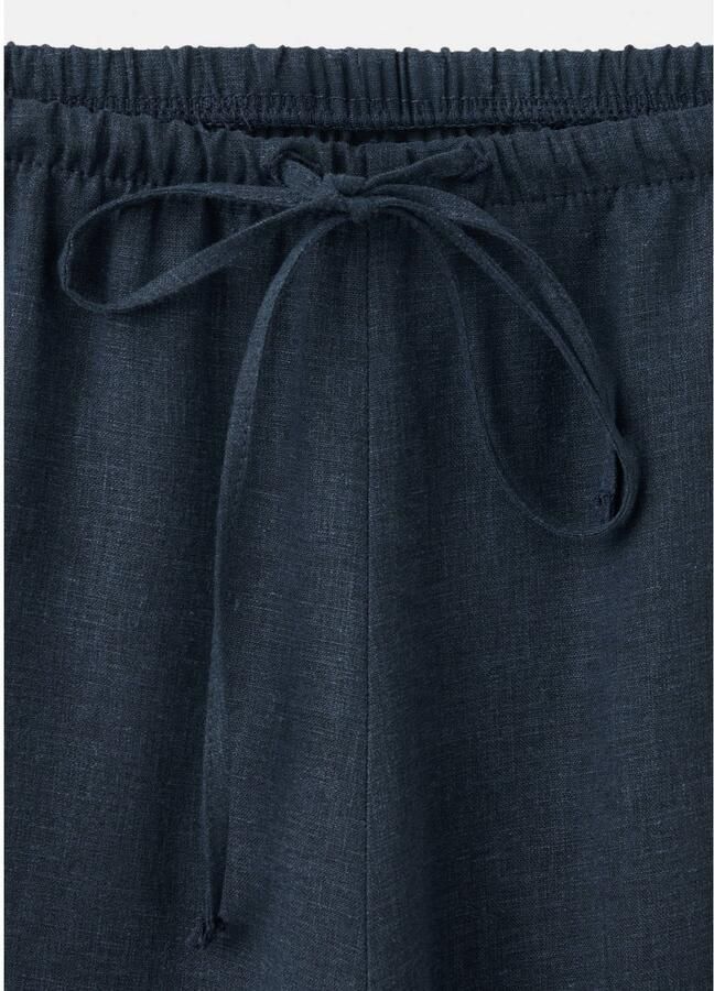 MANGO TEEN linnen casual broek donkerblauw - Foto 2