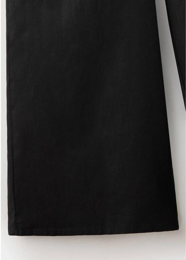 MANGO TEEN linnen casual broek zwart