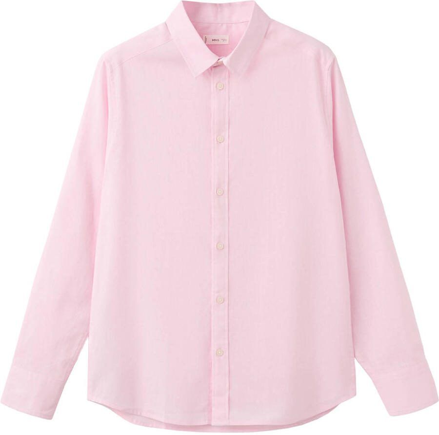 MANGO TEEN linnen overhemd roze