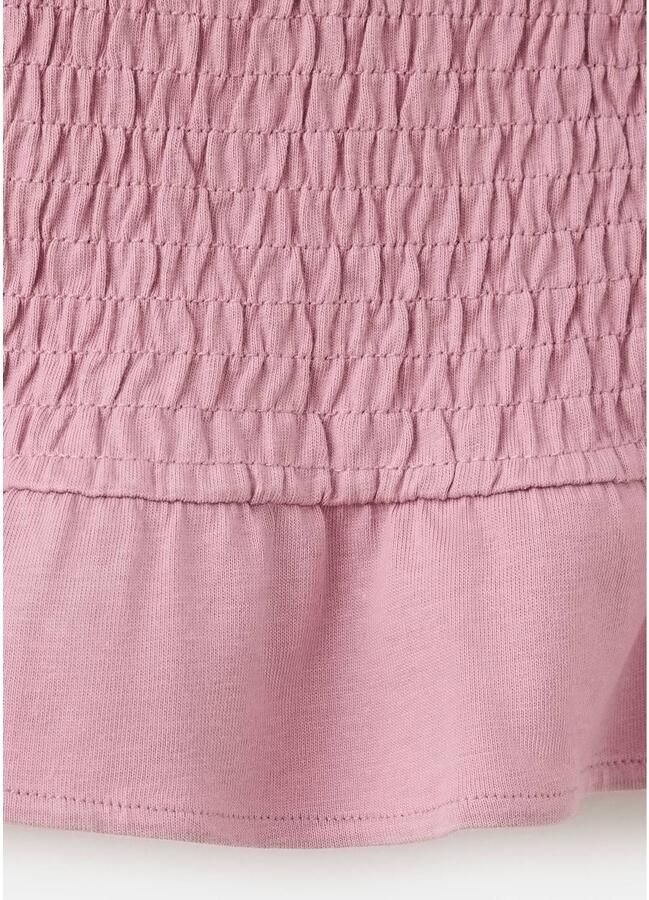 MANGO TEEN longsleeve met ruches en smockwerk roze Meisjes Katoen Ronde hals maat 152(XXS) - Foto 2