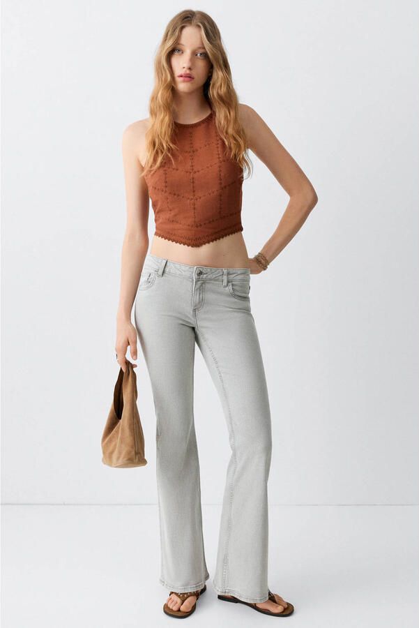 MANGO TEEN low waist flared jeans grijs - Foto 3