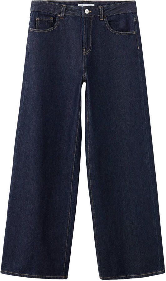 MANGO TEEN low waist wide leg jeans donkerblauw