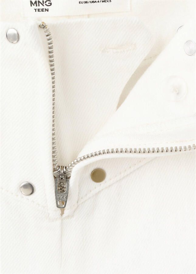 MANGO TEEN low waist wide leg jeans met studs wit